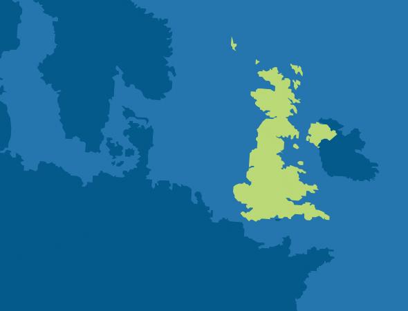 map highlighting the United Kingdom