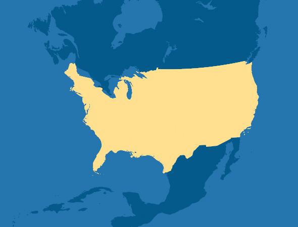 map highlighting the United States